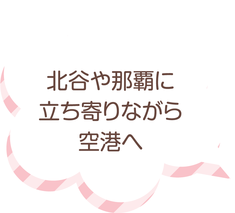 北谷や那覇に立ち寄りながら空港へ